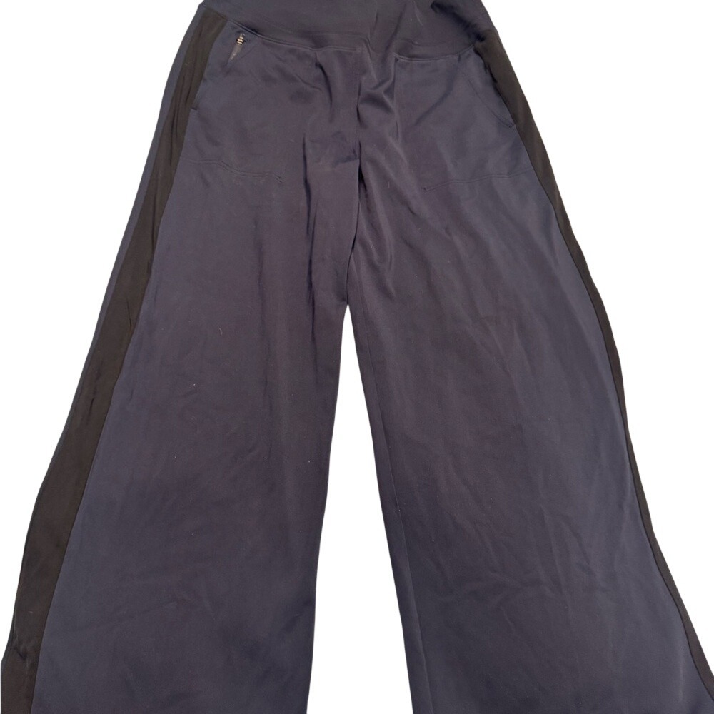Athleta Navy and Black Wide-Leg Pants size L